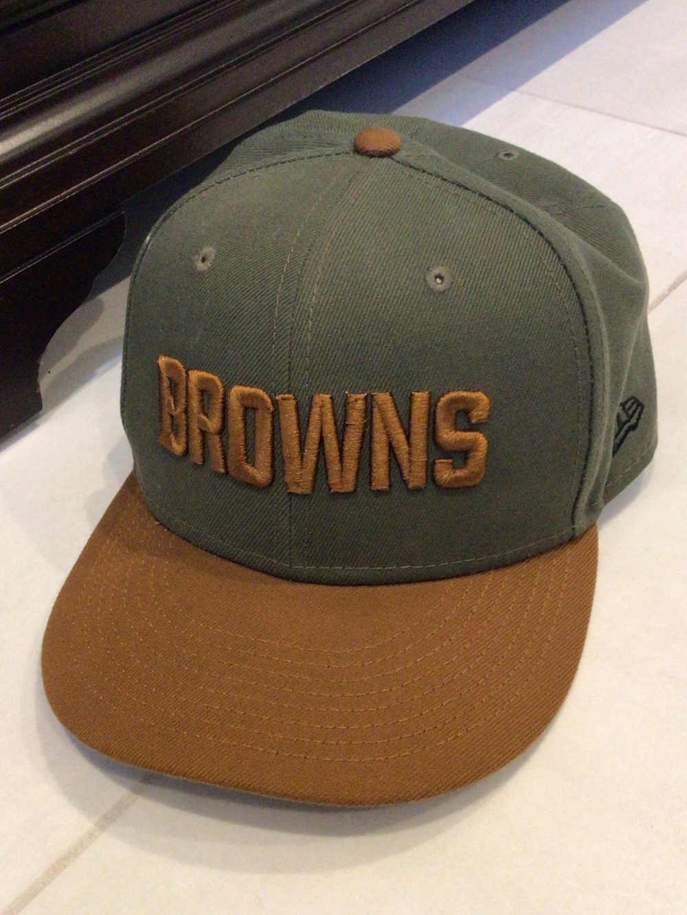 NFL Browns Two-Tone Snapback Hat - Olive Green and Brown